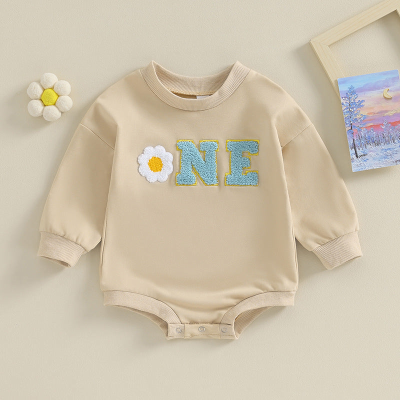 Baby Embroidered Long-Sleeve Romper