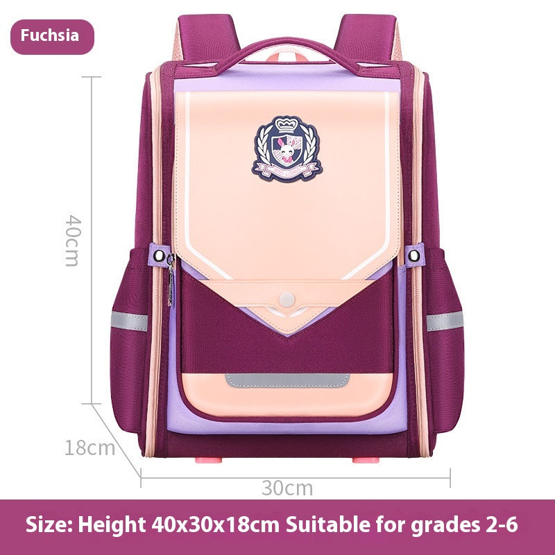 Kids' Plaid Spine-Protect Backpack