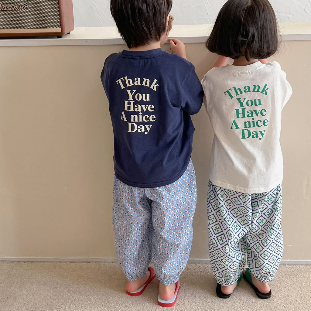 Kids' Round-Neck Letter-Print Tee