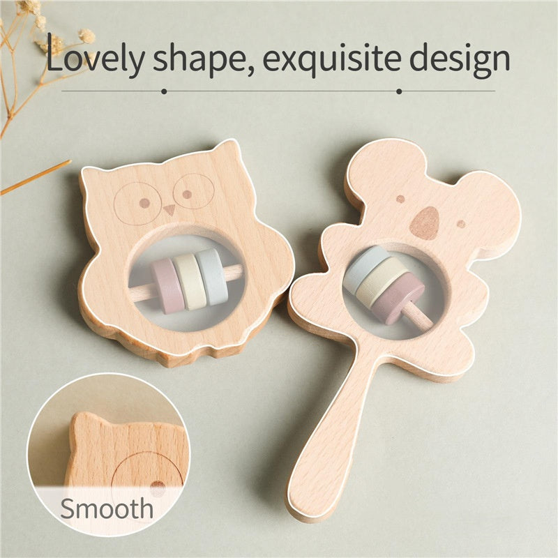 Wooden Animal Hand Rattle